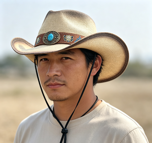 Sombrero de vaquero de paja de papel para hombre, estilo Texas, con ala moldeable, tipo Stetson, personalizado, de ganchillo - Product Image 6