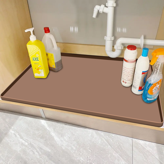 Kitchen Waterproof Eco-Friendly Luxury 34" X 22" Silicone Under Sink Mat