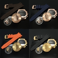 Montre à mouvement à quartz VK63 avec cadran de 31,8 mm, boîtier en acier inoxydable noir et or rose de 41 mm, bracelet style caoutchouc et boucle, kit d'aiguilles