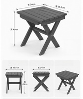 Table pliante portable en HDPE, mobilier d'extérieur, table d'appoint de jardin, table de pique-nique facile à plier, idéale pour balcon, patio, jardin, camping, parc
