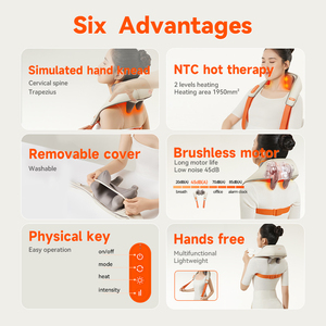 Masajeador de Cuello Portátil Shiatsu OEM con Calor de Grafeno, Inalámbrico, Relajación de Oficina, Masaje de Cuello/Espalda, <span class=keywords><strong>Fisioterapia</strong></span> Infrarroja - Product Image 2