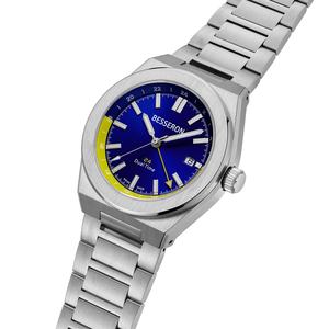 Montre pour homme BESSERON, fabrication professionnelle, logo personnalisé OEM, acier inoxydable, quatre aiguilles, luminescente, quartz, luxe - Product Image 6