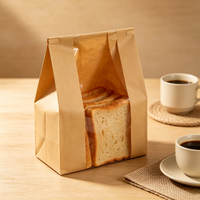 Sachet Doypack en Papier Kraft avec Fenêtre et Fermeture à Lanière, Anti-graisse, pour Biscuits, Pâtisseries et Snacks, Vente au Détail et en Gros