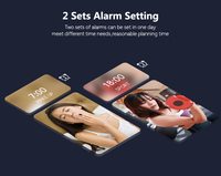 Jam dinding digital pintar dengan lampu malam, layar LED besar, fitur snooze, dan fungsi jam meja