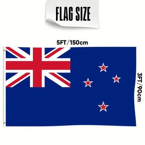 Bandera de Nueva Zelanda Personalizable de 3x5 pies, de una Sola Cara, Estilo Gallardete, para Banderas Nacionales y Exhibición - Product Image 1