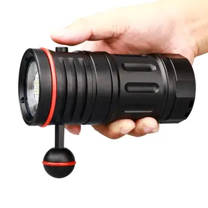 TrustFire DF50 recargable 6500LM rojo UV linterna subacuática fotografía luz buceo antorcha