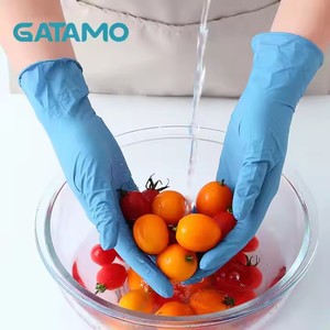 BSS017中国蓝色尺寸M考试家用食品厚乙烯基/丁腈手套无粉混纺一次性丁腈手套 - Product Image 4
