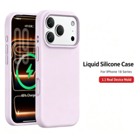 Nouvelle coque de téléphone portable de luxe en silicone véritable, magnétique, antichoc, couleur unie pour iPhone 18 Pro Max 17 16 15 14 13 12