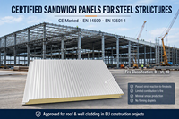 Paneles Sándwich de Acero Galvanizado Resistentes al Fuego y al Agua para Almacenes Industriales y Cámaras Frigoríficas (Ecológicos)