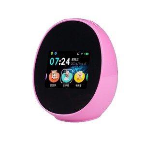 Smart Alarm <b>Clock</b> Q5 Oval Touch Control Kids Learning Machine Pink Color Built In <b>Battery</b> Early Education Device - Product Image 1