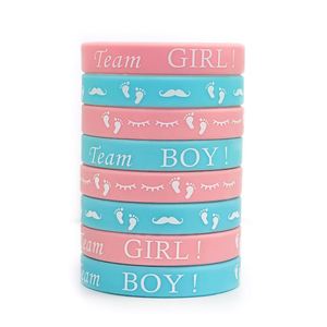 Bracelets de révélation du sexe, équipe garçon, équipe fille, bracelets en silicone, bracelets en caoutchouc pour fête de révélation du sexe, fête de naissance - Product Image 1
