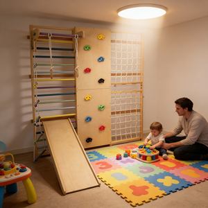 Estructura de Madera para Trepar, Gimnasio Interior para Niños, Madera Natural para Niños, Parque Infantil Interior, Juguete de Juego Montessori - Product Image 2