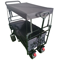 Chariot pliable d'extérieur Chariot utilitaire de grande capacité Chariot de camping pliable Poussette avec auvent