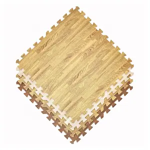 Aji-rompecabezas de espuma EVA para bebés, estera de gateo gruesa de grano de madera, mosaico, 60x60x1,2 cm, venta directa de fábrica