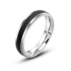Unisex Black Frosted <b>Ring</b> With Pearl Sand Finish For Index Or Pinky Finger Gift Jewelry SA482 - Product Image 4