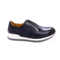 Nouvelles Chaussures Oxford de Luxe pour Homme en Cuir Véritable 2021, Élégantes à Lacets avec Semelle Plate Décontractée pour Sport et Loisirs Extérieurs, Couleur Bleue