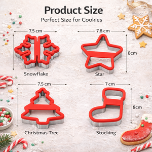 <span class=keywords><strong>Tagliabiscotti</strong></span> Ecologico per Natale, 1 Pezzo, con Impugnatura in Silicone, Stampi per Biscotti a Forma <span class=keywords><strong>di</strong></span> <span class=keywords><strong>Fiocco</strong></span> <span class=keywords><strong>di</strong></span> <span class=keywords><strong>Neve</strong></span>, Stella, Albero e Calza - Product Image 6