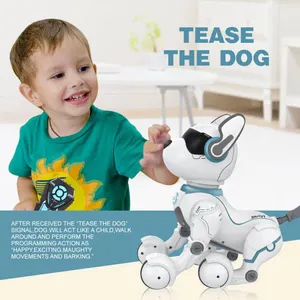 ของเล่นสุนัขหุ่นยนต์อัจฉริยะสำหรับเด็ก,ของเล่นฝึกเต้นรำดนตรีผาดโผนอินฟราเรดเดินทำงานด้วยเสียง