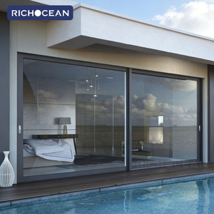 Portes coulissantes en aluminium RICHOCEAN Villa résistantes aux ouragans, double vitrage trempé, <span class=keywords><strong>porte</strong></span> patio coulissante extérieure - Product Image 1