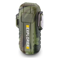 Elektrischer Zigarren-Taschenfeuerzeug Wasserdicht Flammenlos Dual-Arc-Beam Plasma Wiederaufladbar Windbeständig Metall Logo USB-Feuerzeug