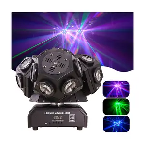 Disco Ball stage show rgb animation dj disco 3 Heads Light 18Pcs 10W Rgbw Beam Moving Laser Light