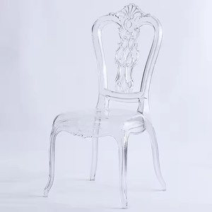 Custom Design Stackable Transparent Acrylic Plastic <strong>Resin</strong> Pc Royal Clear Crown Hotel Banquet <strong>Chair</strong> for Wedding - Product Image 3