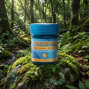 Inhalateur nasal traditionnel thaïlandais premium en pot, à base de plantes, lyophilisé, menthol, camphre, cannelle, citronnelle, vente en gros mondiale, exportation - Product Image 1