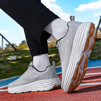Chaussures de sport décontractées pour hommes avec logo personnalisé, à bout large, à lacets, style marche et course, en maille souple et sportive, personnalisables