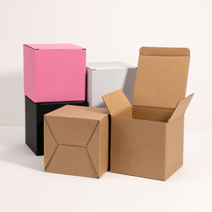 Snap Bottom Square <b>Boxes</b> Flip Top Corrugated Paper Packaging <b>Gift</b> Craft Box White <b>Pink</b> Black Colorful Folding Carton - Product Image 2