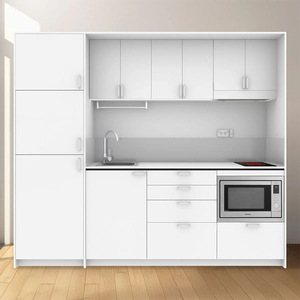 Moderno angolo cottura modulare <span class=keywords><strong>in</strong></span> <span class=keywords><strong>legno</strong></span> <span class=keywords><strong>massello</strong></span> con lavello e stufa - Product Image 4