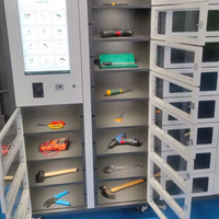 Casiers intelligents pour la gestion d'outils électroniques avec structure assemblée, design étanche, 6 compartiments et capacité de 100 kg