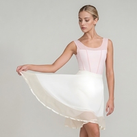 Jupe de danse mi-longue en mousseline de soie pour femme adulte, idéale pour la pratique de la danse classique et les spectacles, parfaite pour l'entraînement professionnel.