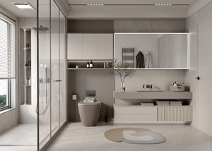 Armoire <span class=keywords><strong>de</strong></span> <span class=keywords><strong>salle</strong></span> <span class=keywords><strong>de</strong></span> <span class=keywords><strong>bain</strong></span> suspendue sur mesure JINGSHUN pour toute la maison <span class=keywords><strong>avec</strong></span> <span class=keywords><strong>colonne</strong></span> <span class=keywords><strong>miroir</strong></span>, gain <span class=keywords><strong>de</strong></span> place, étanche, installation robuste, hôtel - Product Image 4