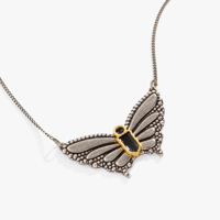 Collar ZSZL de Moda para Mujer, con Colgante de Acero Inoxidable, Chapado en Oro, con Forma de Alas de Ángel y Mariposa, con Circonitas y Cadena de Cuerda, para Aniversario