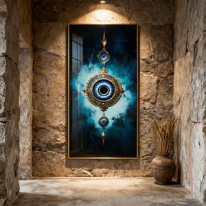 Décoration murale personnalisée pour la maison, impression HD, paysage abstrait islamique, entrée, salon, peinture en porcelaine à LED avec cristaux - Product Image 3