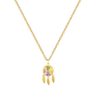[Gorgeousxx] Collar con Colgante de Trébol de la Suerte Único, Cadena de Acero de Titanio para Mujer, Joyería con Atrapasueños - Product Image 5