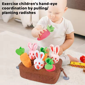 Jeu de récolte en peluche Lapin et Radis EPT, Jouet sensoriel éducatif à tirer et planter pour les tout-petits - Product Image 2