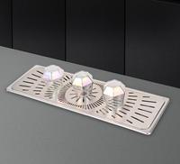 Rince-verres réutilisable en acier inoxydable pour bar à expresso et bière, avec égouttoir métallique de grande taille et bac de récupération des gouttes intégré pour comptoir.