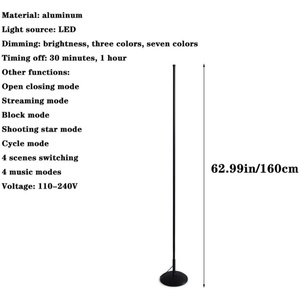 RGB Floor Lamp LED Corner <b>Standing</b> Lamp Color Changing Music Sync with APP Remote <b>Control</b> by USB Power for Living Bedroom - Product Image 6