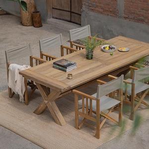 Silla de <span class=keywords><strong>Director</strong></span> Plegable de Madera Maciza con Respaldo, Silla de Ocio para Jardín, Portátil, de Madera de Teca para Camping - Product Image 5