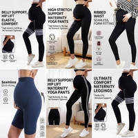 Leggings de maternité sans couture avec poches, taille haute, effet push-up, pour la grossesse et le post-partum, vêtements de yoga