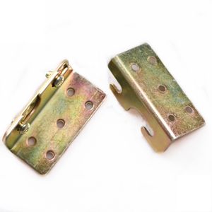 Connecteur de meubles en fer-zinc personnalisé cadre de lit en bois charnières de rail pince support de connecteur de lit pour table canapé utilisation salon - Product Image 1
