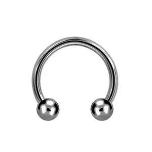 Titanium Alloy C HorseshoeคอBull NoseแหวนลูกปัดCaptiveแหวนLabret Studsเครื่องประดับเจาะร่างกาย