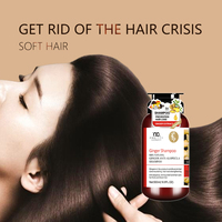 Sampo Pertumbuhan Rambut Jahe Pretty Cowry Ekstrak Tumbuhan Alami OEM Menutrisi Rambut