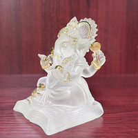 Feng Shui résine artisanat indien dieu hindou Statue Transparent Ganesha éléphant tronc Sculpture sud-est asiatique bouddha décor à la maison