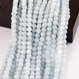 Venta al por mayor 4/6/8/10mm Natural aguamarina cuentas sueltas DIY joyería hacer accesorios - Product Image 2