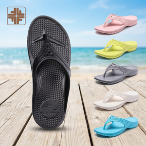 Sandales plates légères imperméables en EVA pour l'extérieur, antidérapantes, à bout ouvert, décontractées, tongs d'été pour femmes - Product Image 1