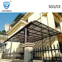 Aluminium-Polycarbonat-Markise für den Außenbereich, wasserdicht, UV-beständig, winddicht, Sonnenschutz für Villa, Balkon, Terrasse