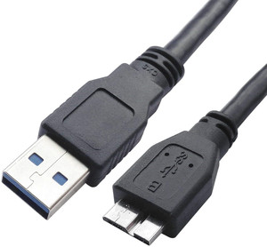 Cable DFX USB 3.0 a B de 60 cm, 5 Gbps, Macho, para Sincronización de Datos, para Disco Duro Externo SSD PC DFX-U3-01-A/MIC-M/M, 5 Gbps SUPER SPEED DA - Product Image 1