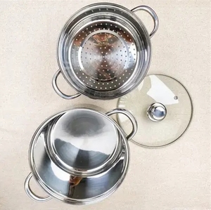 JL Wholesale, couscoussier rond de 24 cm avec couvercle en verre, meilleure qualité et durable, en acier inoxydable, ustensiles de cuisine - Product Image 3